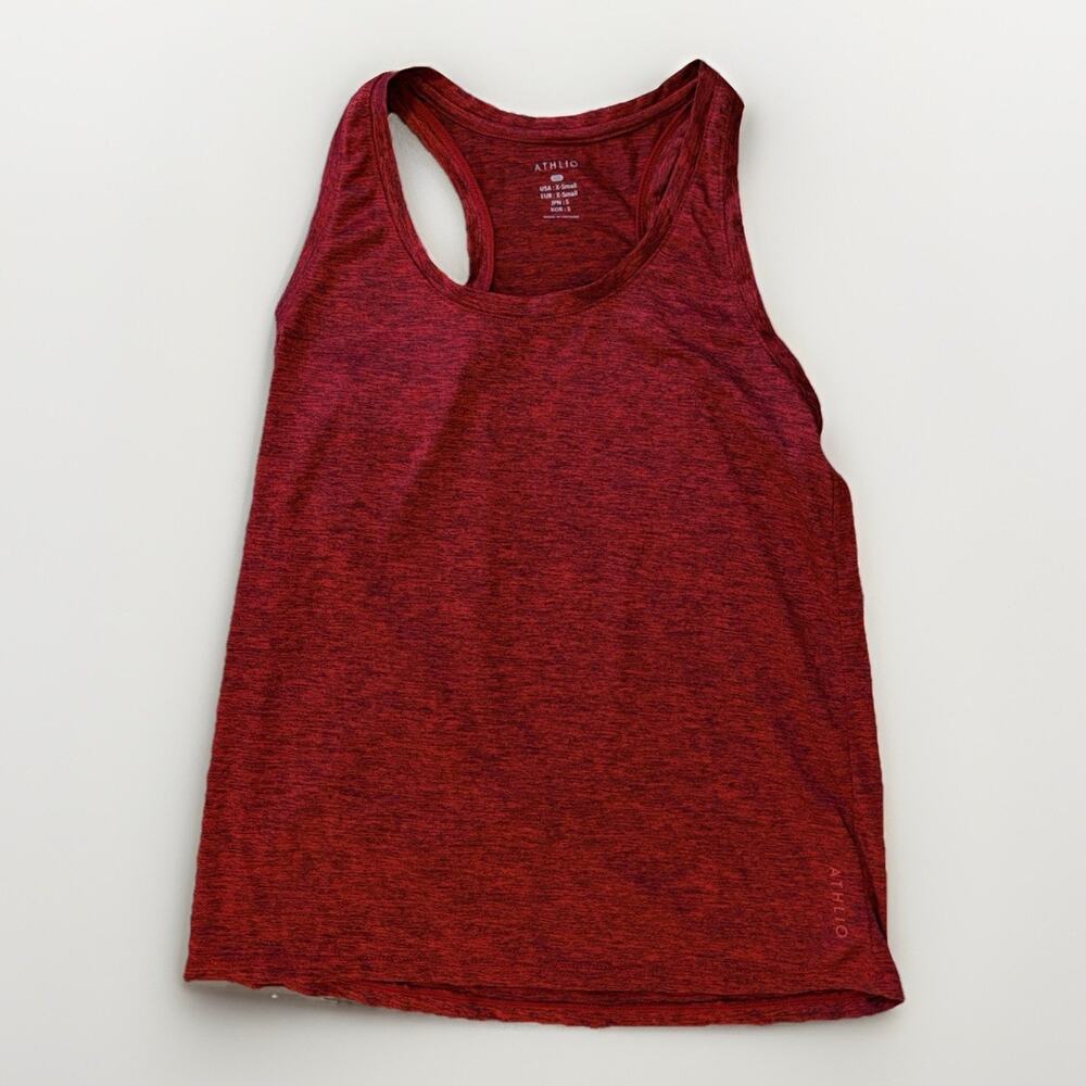 Athlio Women’s XS Red Racerback Athletic Tank Top Workout Gym Polyester